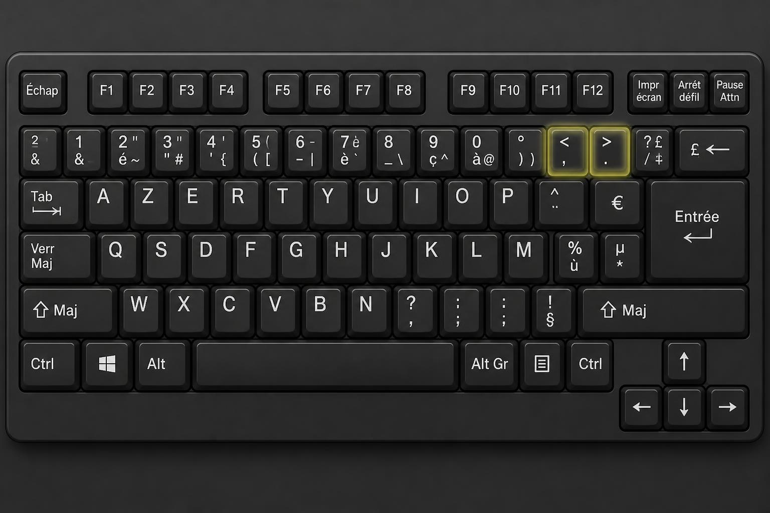 découvrez comment taper facilement les signes inférieur () sur votre clavier, avec des astuces pour différents types de claviers et systèmes d'exploitation.