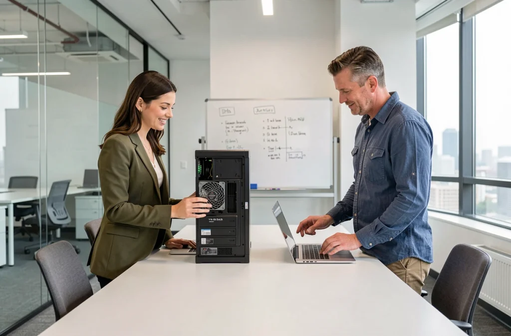 Comparaison entre ordinateur fixe et portable pour la protection des données personnelles en entreprise