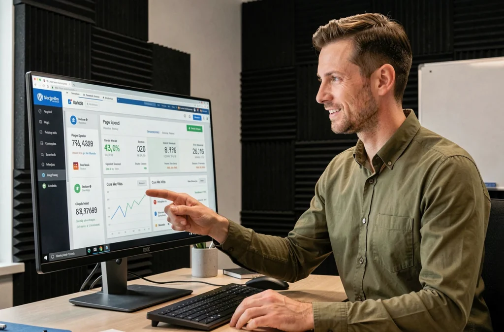 Spécialiste de WebPerformance Agency optimisant la vitesse d'un site WordPress